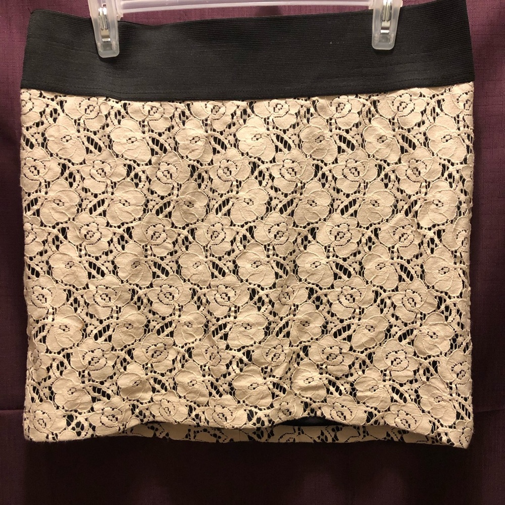 Maurices Mini Skirt Lace Over Black